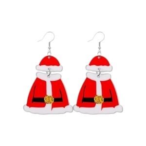 Acrylic Santa Outfit Christmas Dangle Earrings